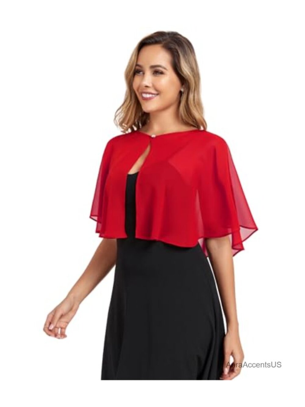 Chiffon Capelet Shawl Wrap for Women Evening Dress Bridal